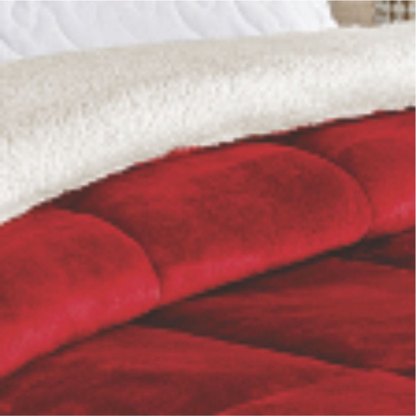 Encontraproduto.com.br - Edredom Insinuante Casal Padrão Dupla Face Sherpa Toque Lã Carneiro - Vermelho