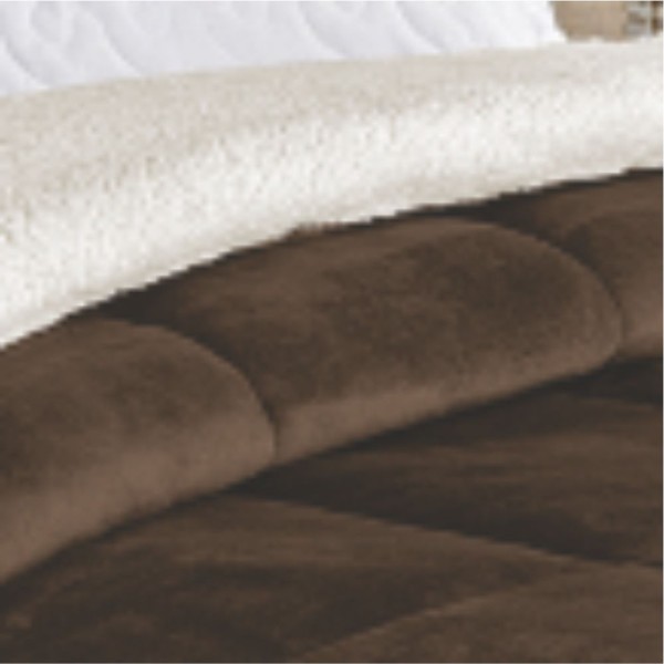 Encontraproduto.com.br - Edredom Insinuante Queen Dupla Face Sherpa Toque Lã Carneiro - Tabaco