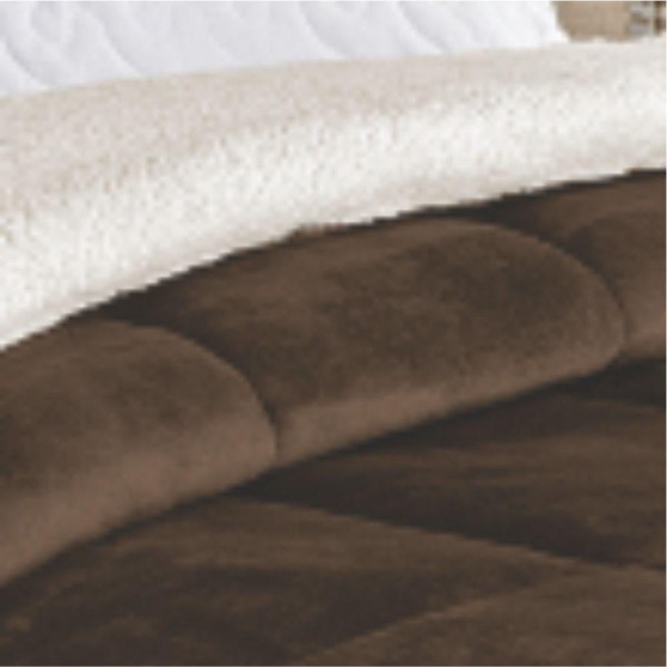 Encontraproduto.com.br - Edredom Insinuante Queen Dupla Face Sherpa Toque Lã Carneiro - Tabaco