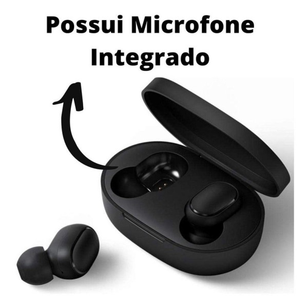 Encontraproduto.com.br - Fone Bluetooth Sem Fio Preto Para Redmi 10 / 10A