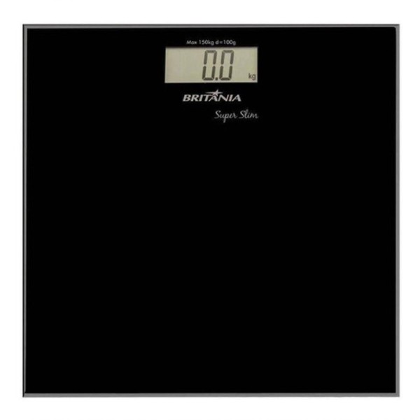 Encontraproduto.com.br - Balança Corporal Digital Britânia Super Slim Preta até 150Kg
