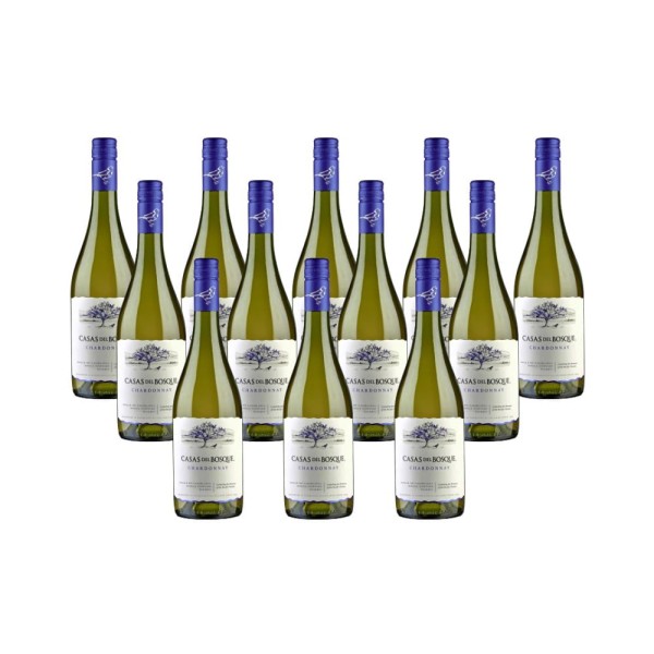 Caixa de Vinho Chileno Casas Del Bosque Reserva Chardonnay Branco 750 Ml 12 unidades