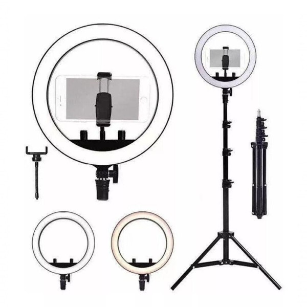 Encontraproduto.com.br - Luminária Led Ring Light Tripe Suporte Celular