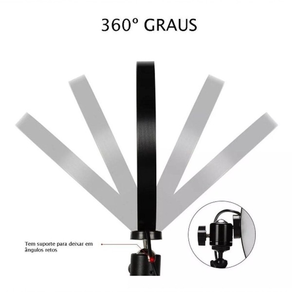 Encontraproduto.com.br - Luminária Led Ring Light Tripe Suporte Celular