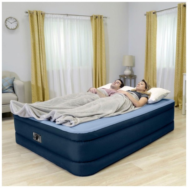 Encontraproduto.com.br - Cama Colchão Inflável Cama com Bomba Elétrica Embutida, Altura 50, Queen, INTEX 64197MZ, Cinza