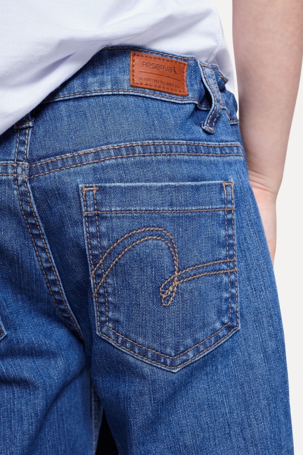 Encontraproduto.com.br - Calca Mini Jeans Cos Interno Xadrez