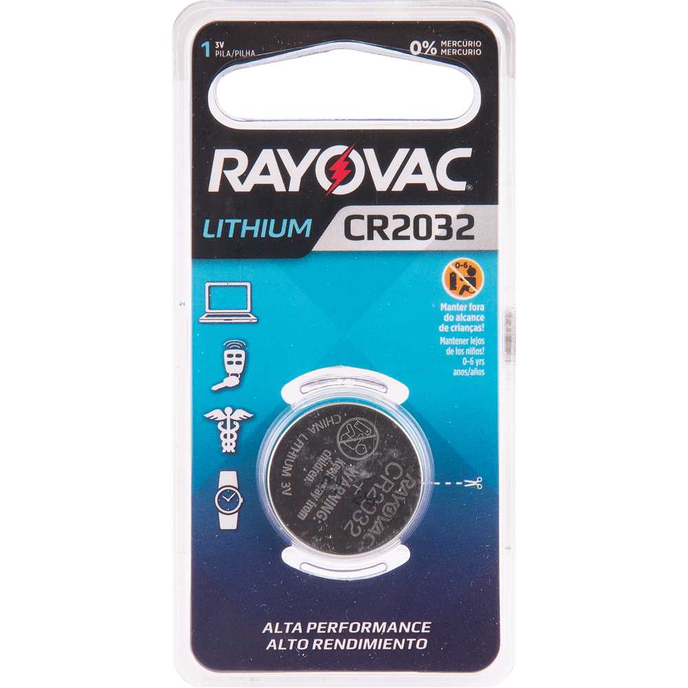 Encontraproduto.com.br - Bateria Eletrônica Botão CR2032 Com 1 unidade Rayovac