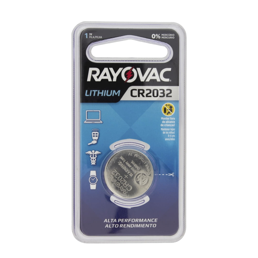 Encontraproduto.com.br - Bateria Eletrônica Botão CR2032 Com 1 unidade Rayovac