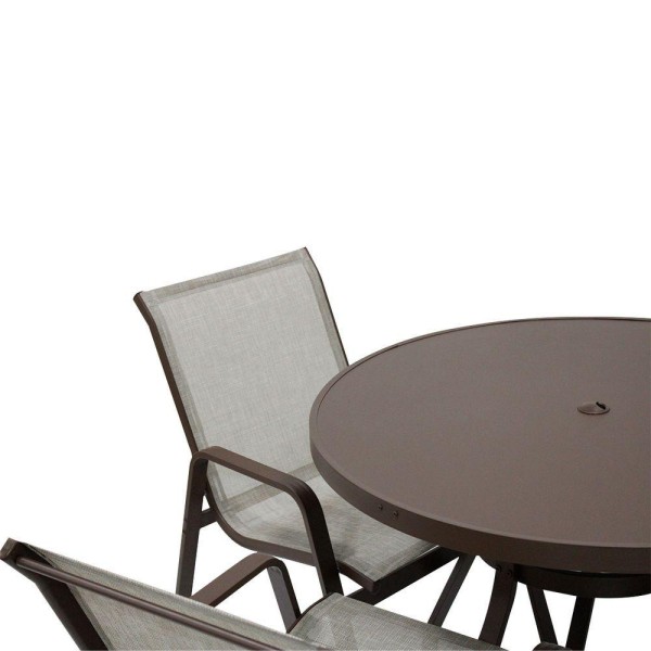 Encontraproduto.com.br - Kit De Piscina Cadeiras, Mesas, Ombrelone, Espreguiçadeiras Marrom