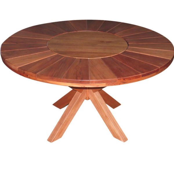 Encontraproduto.com.br - Conjunto Com Mesa De Madeira Giratória E 6 Cadeiras Modelo Sol Marrom