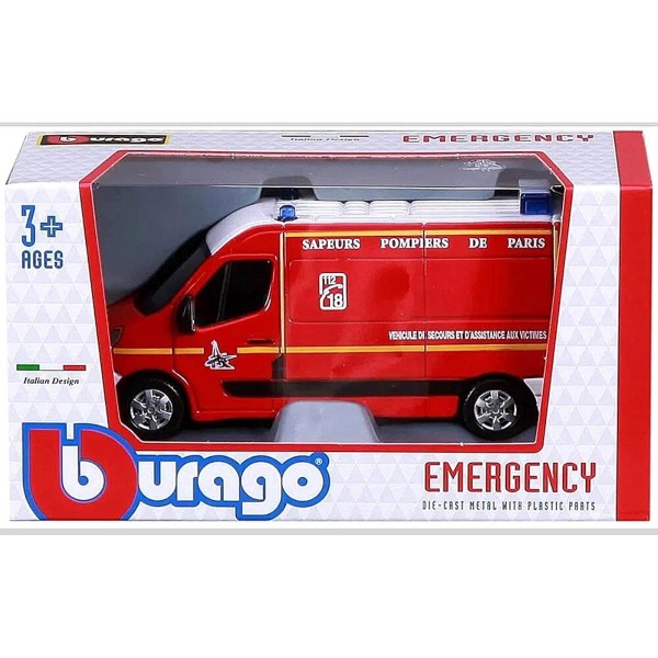 Encontraproduto.com.br - Miniatura AmbulÃ¢ncia Renault Master 1/50 Vermelho Bburago