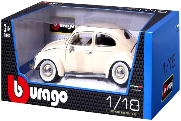 Encontraproduto.com.br - Miniatura Carro Volkswagen Kafer Beetle 1/18 Plus Bege Bburago 12029