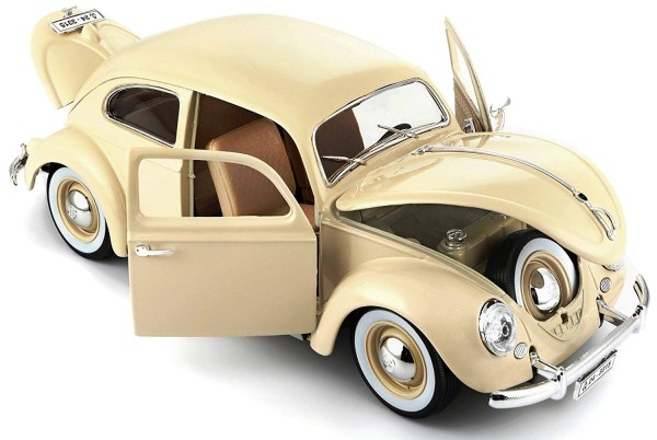 Encontraproduto.com.br - Miniatura Carro Volkswagen Kafer Beetle 1/18 Plus Bege Bburago 12029