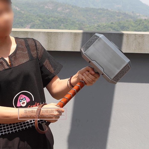 Encontraproduto.com.br - Martelo Decorativo - Réplica Thor Hammer - Em Aço - Com base