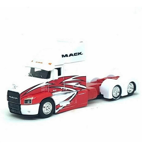 Encontraproduto.com.br - Miniatura Caminhão Mack Anthem 1/64 Branco E Vermelho Maisto 12389