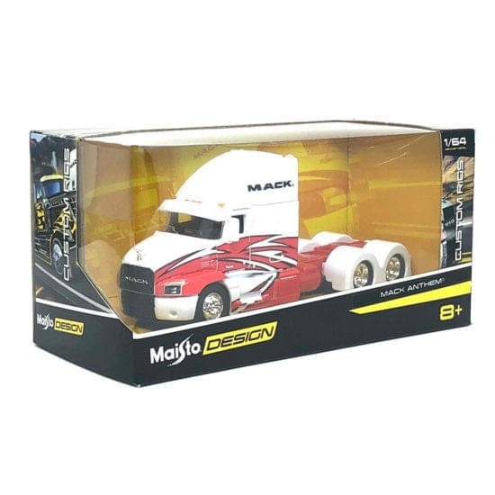 Encontraproduto.com.br - Miniatura Caminhão Mack Anthem 1/64 Branco E Vermelho Maisto 12389