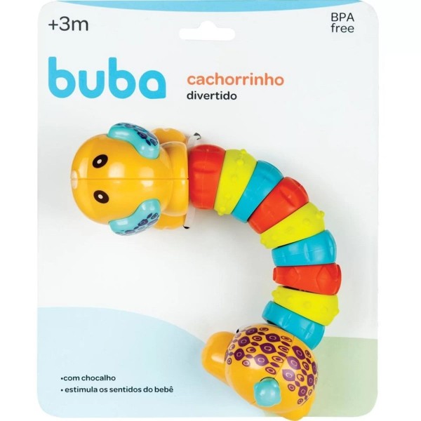 Encontraproduto.com.br - Cachorrinho Divertido Com Chocalho E Mordedor Amarelo Buba 13605