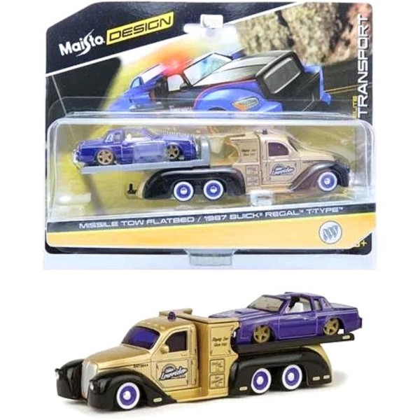 Encontraproduto.com.br - Miniatura Picape Reboque Ms Tow Flatbed E Buick Regal 1/64 Maisto 15055