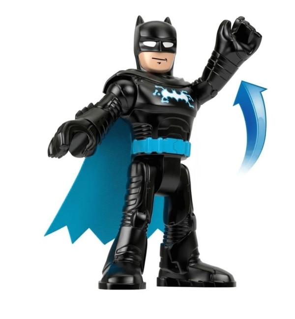 Encontraproduto.com.br - Boneco Imaginext Dc Super Friends Batman Preto Com Capa Azul Fisher-Price Gxh58