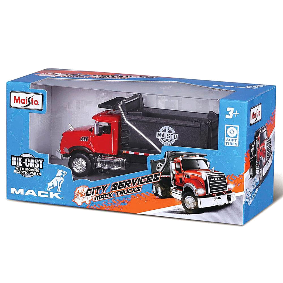 Encontraproduto.com.br - Miniatura Caminhão Mack Granite Dump Preto Maisto 21239