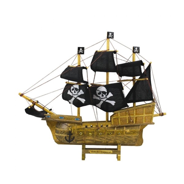 Encontraproduto.com.br - Miniatura Barco Navio Pirata Veleiro Canhão Minas De Presentes ATB3308GMA
