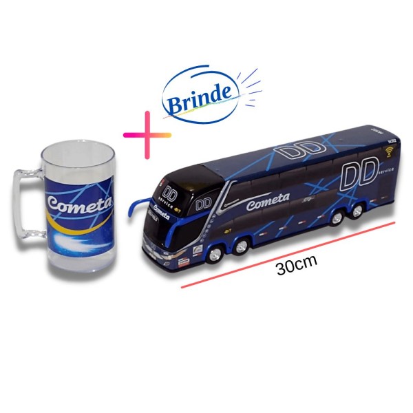 Encontraproduto.com.br - Brinquedo Miniatura De ônibus Viação Cometa Dd + Brinde