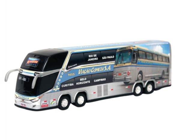 Encontraproduto.com.br - Brinquedo Miniatura Ônibus Cometa Pintura Dino Com Foto 30cm