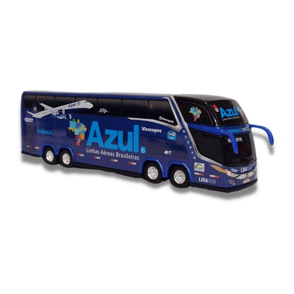 Encontraproduto.com.br - Brinquedo Miniatura De Ônibus Azul Linhas Aéreas 30cm