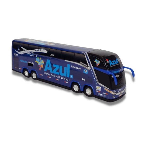 Encontraproduto.com.br - Brinquedo Miniatura De Ônibus Azul Linhas Aéreas 30cm
