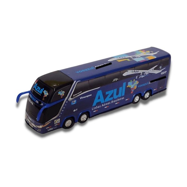 Encontraproduto.com.br - Brinquedo Miniatura De Ônibus Azul Linhas Aéreas 30cm