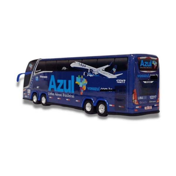 Encontraproduto.com.br - Brinquedo Miniatura De Ônibus Azul Linhas Aéreas 30cm