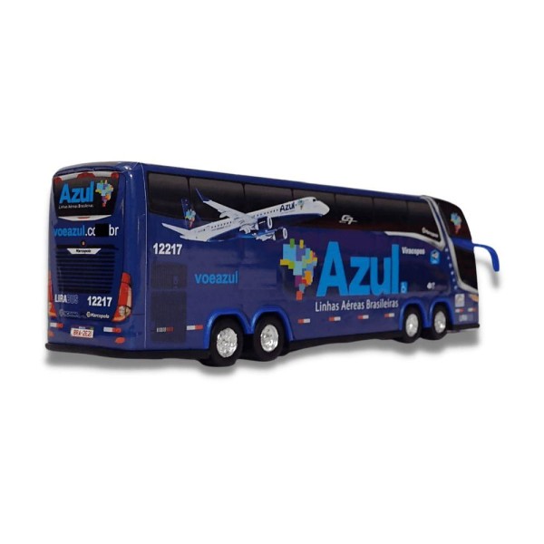 Encontraproduto.com.br - Brinquedo Miniatura De Ônibus Azul Linhas Aéreas 30cm