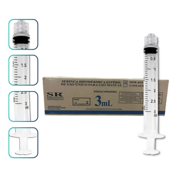 Encontraproduto.com.br - Seringa Sr Luer Lock Sem Agulha 3ml