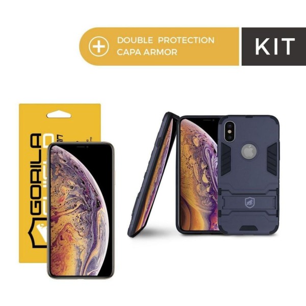 Encontraproduto.com.br - Kit Capa case capinha Armor e Película Nano Vidro para iPhone XS Max - Gorila Shield