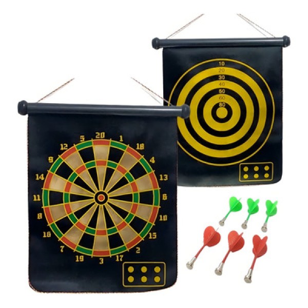 Encontraproduto.com.br - Jogo De Dardos Magnético 41x48cm Alvo Profissional 6 Dardos