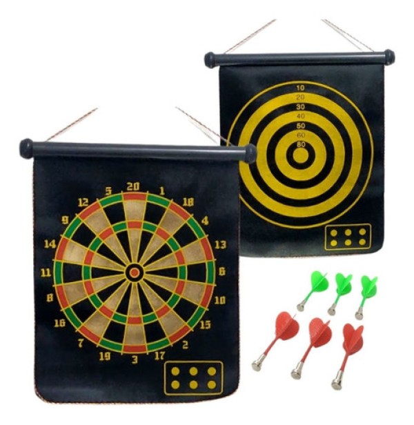 Encontraproduto.com.br - Jogo De Dardos Magnético 41x48cm Alvo Profissional 6 Dardos
