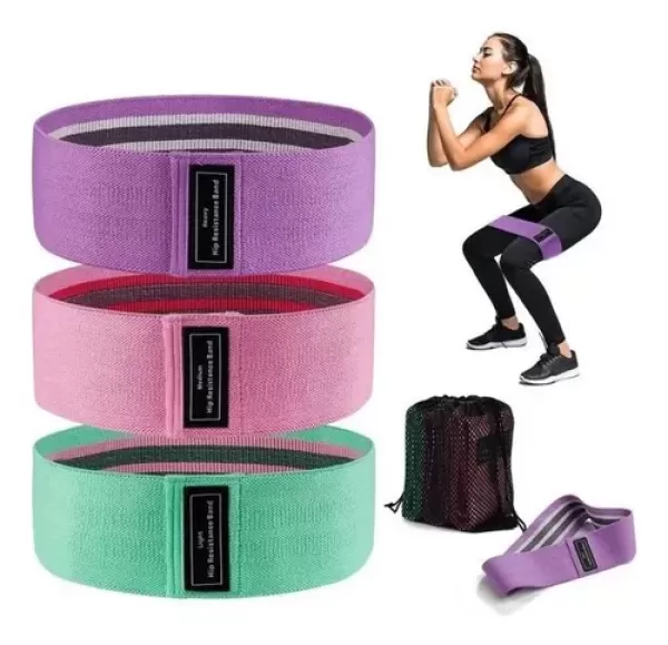 Encontraproduto.com.br - Kit 3 Faixas Elásticas de Exercicios Hip Resistance Bands