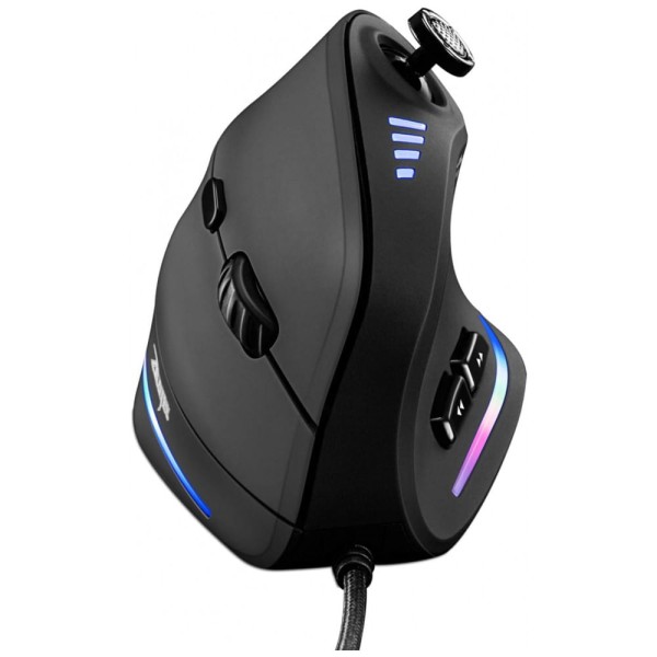 Encontraproduto.com.br - Mouse para Jogos Ergonômico Vertical Óptico com Fio Reduz a Tensão do Pulso, 1500, 10000 DPI, 11 Botões, TRELC ff maus, Preto