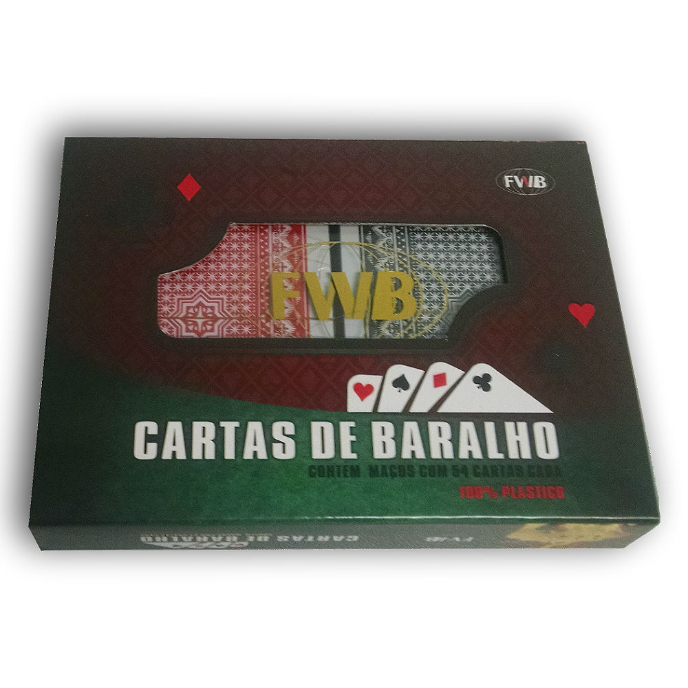 Baralho Plástico Duplo 54 Cartas Cada Alta Gramatura 92231