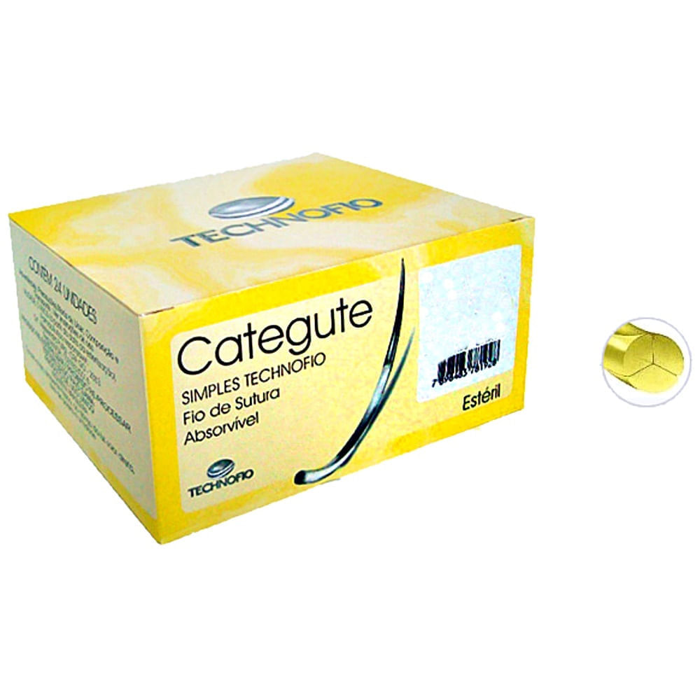 Encontraproduto.com.br - Fio Sutura Technofio Categute Simples 3 Agulha 3,0 cm 3/8 - unidade