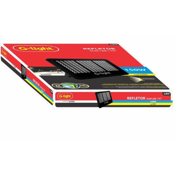 Encontraproduto.com.br - Refletor Slim Led Alumínio 150W 90° 6500K  Autovolt Glight