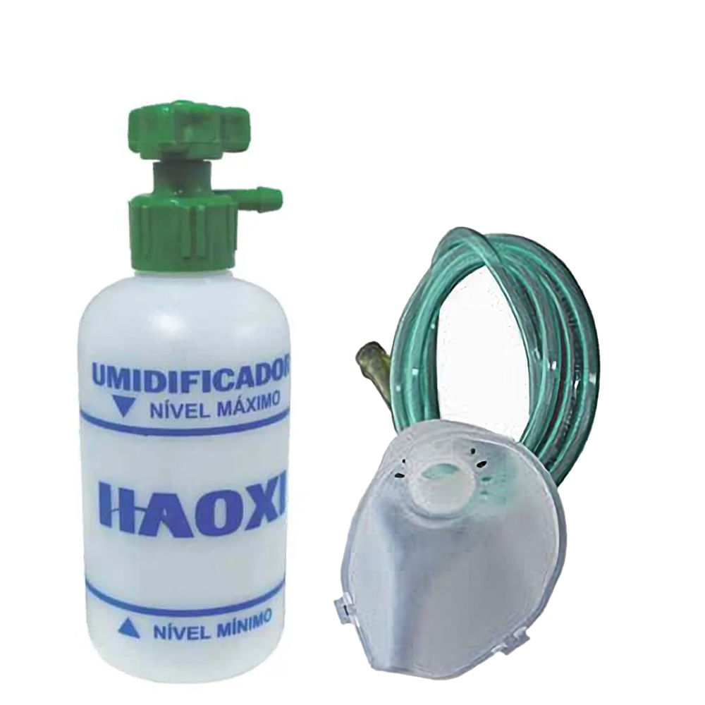 Encontraproduto.com.br - Umidificador P/O2 Haoxi 250Ml C/Extensão E Máscara Adulto