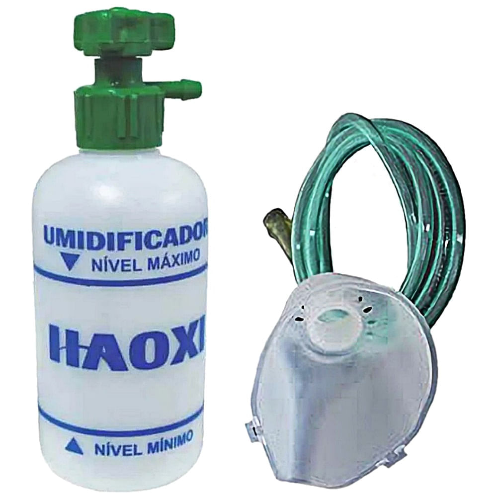 Encontraproduto.com.br - Umidificador P/O2 Haoxi 250Ml C/Extensão E Máscara Adulto