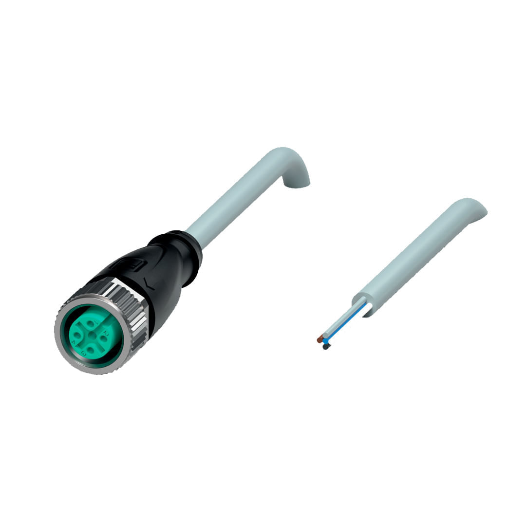 Encontraproduto.com.br - Conector Femea M12 5 VIAS Cabo 10M V15-G-10M-PVC PEPPE FUCHS
