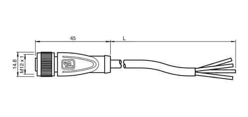 Encontraproduto.com.br - Conector Femea M12 4VIAS C/CABO 5M V1-G-5M-PVC PEPPERL FUCHS