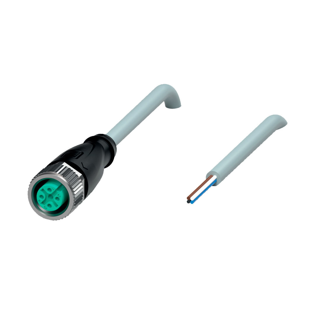 Encontraproduto.com.br - Conector Femea M12 4VIAS C/CABO 5M V1-G-5M-PVC PEPPERL FUCHS