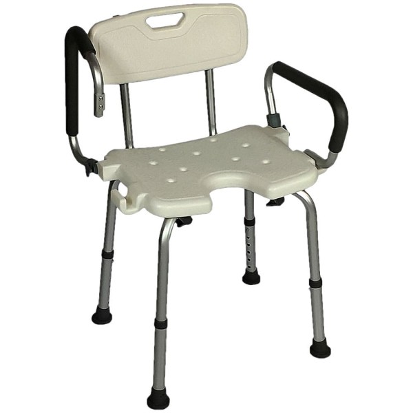 Encontraproduto.com.br - Banqueta Banho Alumínio Braço Escamoteável FST5209 Zimedical