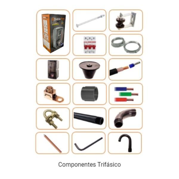 Encontraproduto.com.br - Caixa Luz Padrão Bifasica 63A Padrão Coelba Kit completo