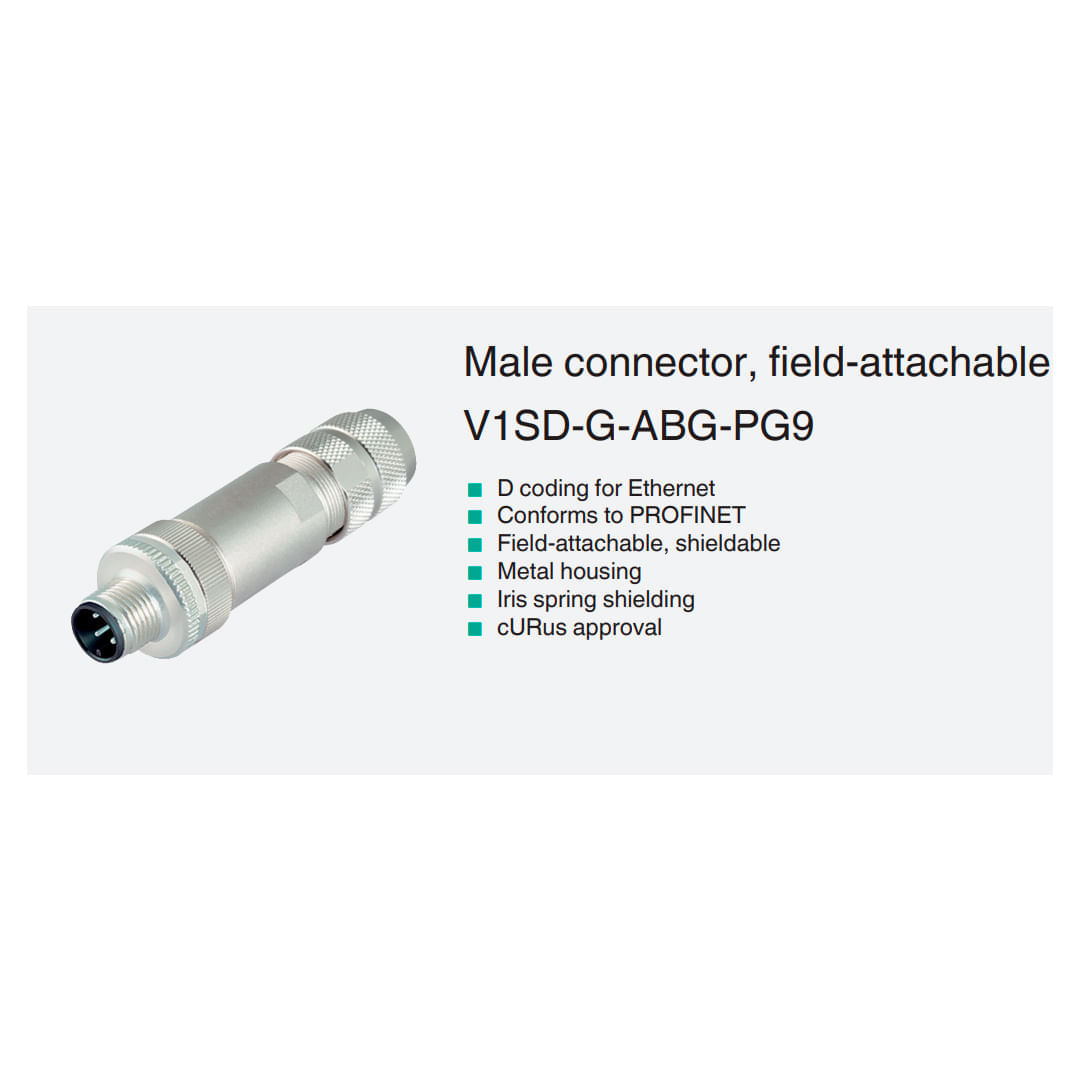 Encontraproduto.com.br - Conector Tipo D Macho M12 Com SHIELD V1SD-G-ABG-PG9