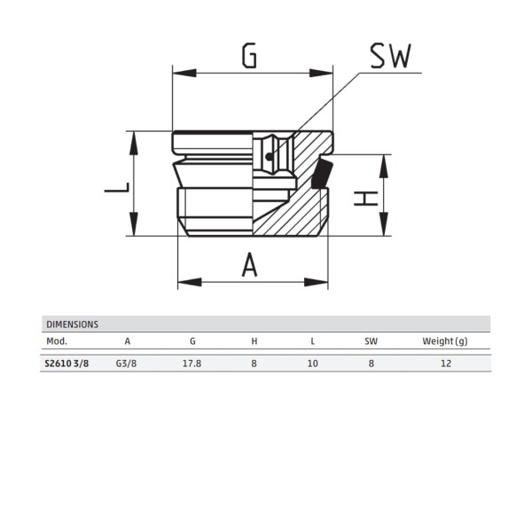 Encontraproduto.com.br - Tampão Metalico Pneumatico Rosca BSP 10XG3/8 S2610